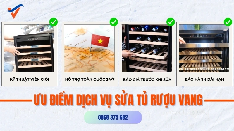 Ưu điểm vượt trội của dịch vụ sửa tủ rượu vang TP.HCM tại Điện Lạnh Việt