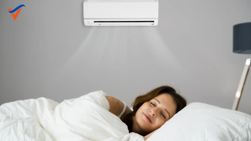 Không nên lắp đặt máy lạnh thổi trực tiếp vào giường khi ngủ
