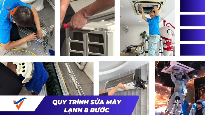 Quy trình sửa máy lạnh chuẩn 8 bước tại Điện Lạnh Việt